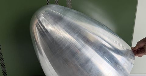 Precision aluminum metal spinning for aerospace UAV housings.