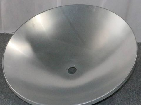 This radar receiver cover is manufactured from aluminum alloy using precision metal spinning technology for aviation radar system applications.